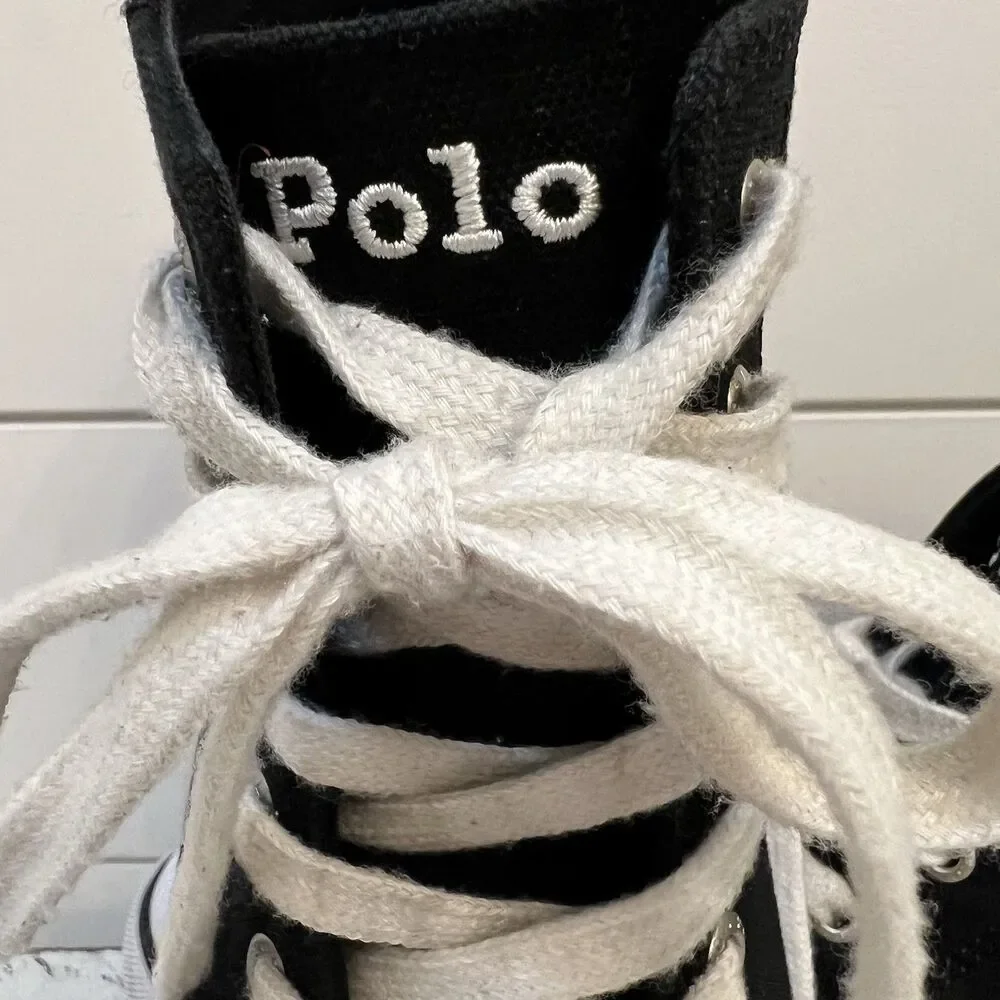Polo Ralph Lauren Hamptyn-HI-II-Bear Sneakers Black Shoes Unisex Sz. 5